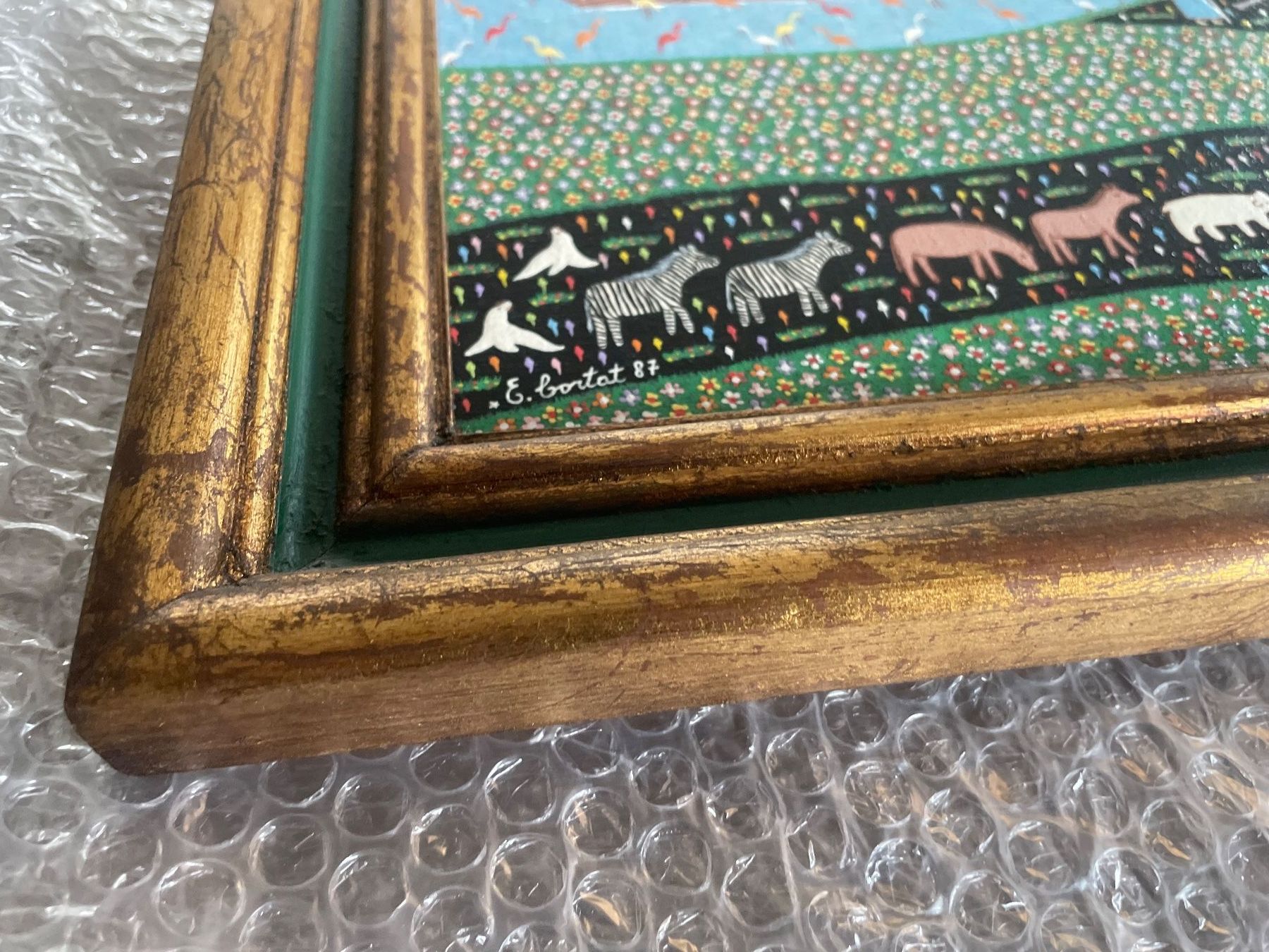 Dipinti: Gemälde Ernane Cortat Arche Noah 1987 Naive Kunst – Usato da Volketswil venduto da rubin74 1