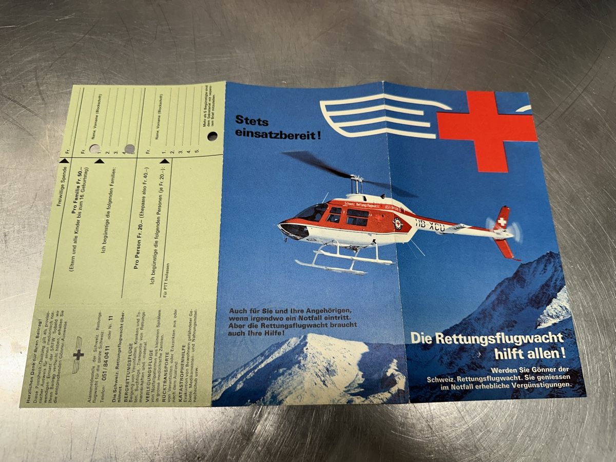 Dokumente: Schweizerische Rettungsflugwacht Prospekt – Gebraucht aus Schwende von weesli
