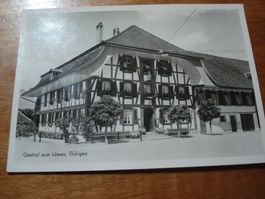Karte Gasthof zum Löwen, Thörigen, um 1950, gelaufen