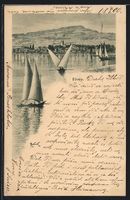Vevey, Segelschiffe vor dem Ort, 1900