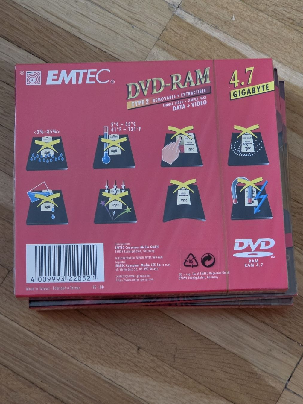 Alle DVDs: 4 neue und orginalverpackte EMTEC DVD-RAM TYPE 2 4.7 GB – Neu und originalverpackt aus Aesch BL von immon 2