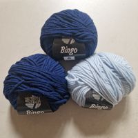 Merinowolle blau Bingo Lana Grossa 3 Stück