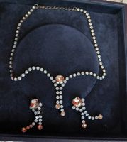 Schmuck Set Halskette und Ohrclips #Swarovski Steinen