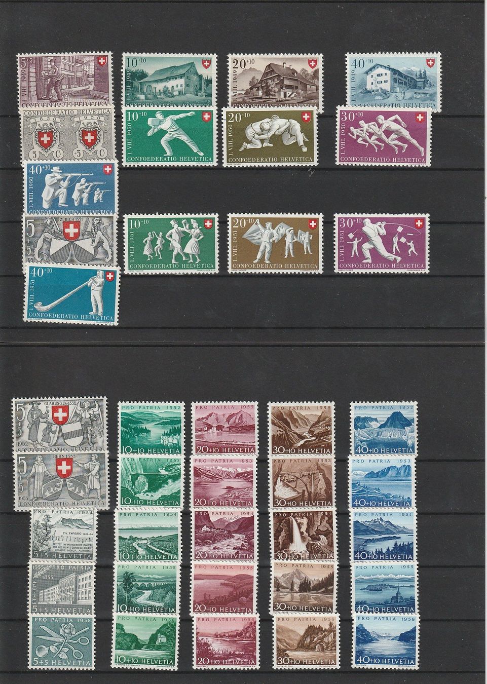 Alle Briefmarken: Pro Patria Sammlung 1938-1964, postfrisch, Kat. 368.- Fr. – Neu (gemäss Beschreibung) aus Zürich von 1BJM5 1