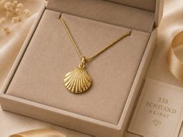 Anhänger Muschel 333 Gold mit kette s925