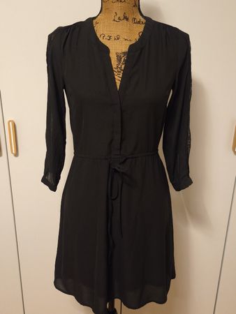 H&M Blusenkleid / Tunikakleid in Schwarz mit Spitze – Gr.34
