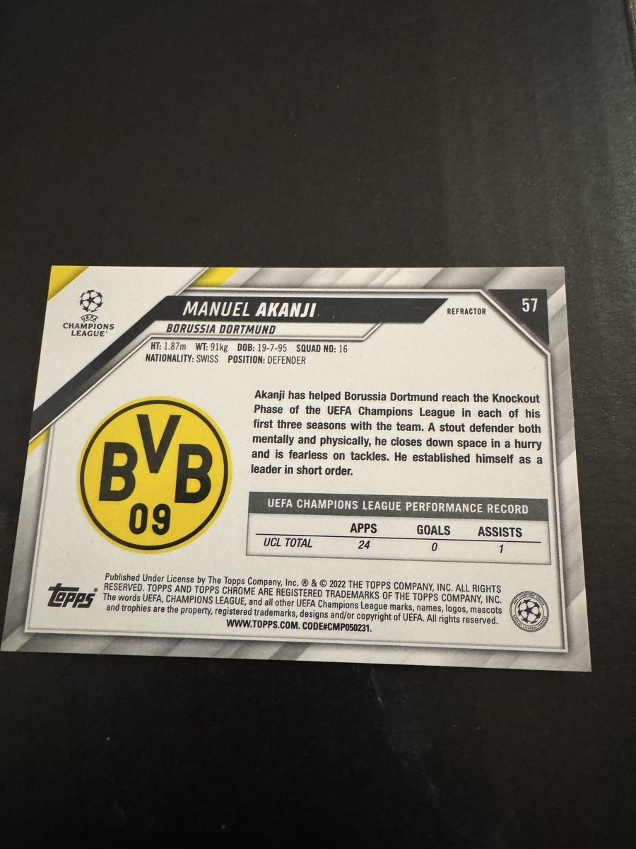 Topps Carte collezionabili: 2021-22 Topps Chrome UCL Akanji #57 Refractor – Nuovo (secondo la descrizione) da Oekingen venduto da dav_lf5x 1