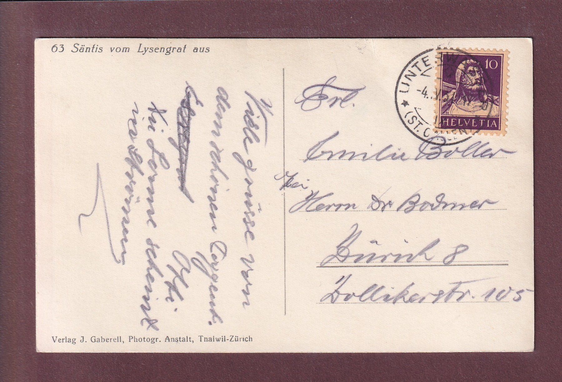 Cartoline postali: SÄNTIS vom Lysengrat aus - 1931 – Usato da Pully venduto da nicecards 1
