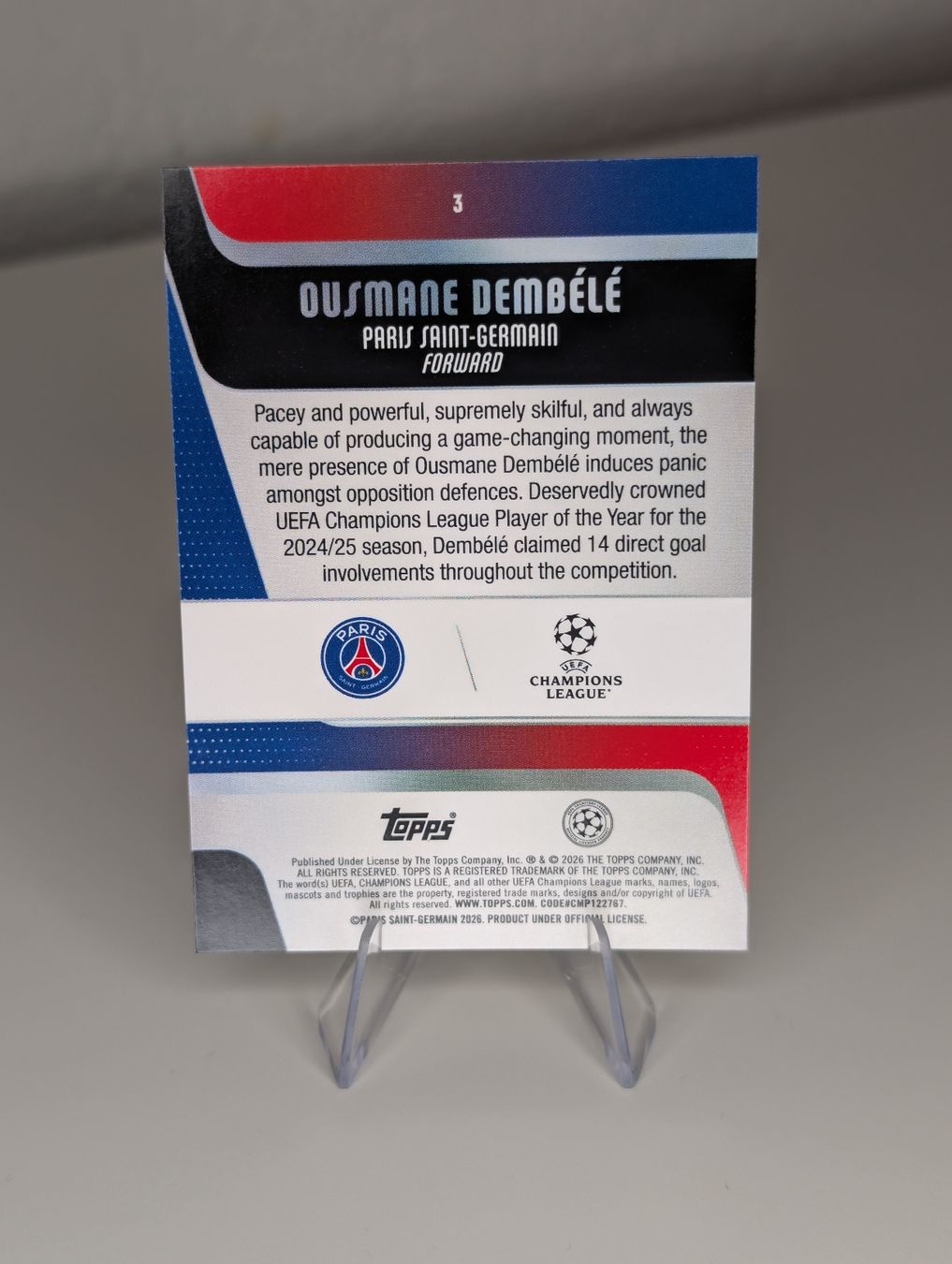 Topps Carte collezionabili: Ousmane Dembele PSG Topps Flagship – Nuovo (secondo la descrizione) da Hunzenschwil venduto da BRPCards 1