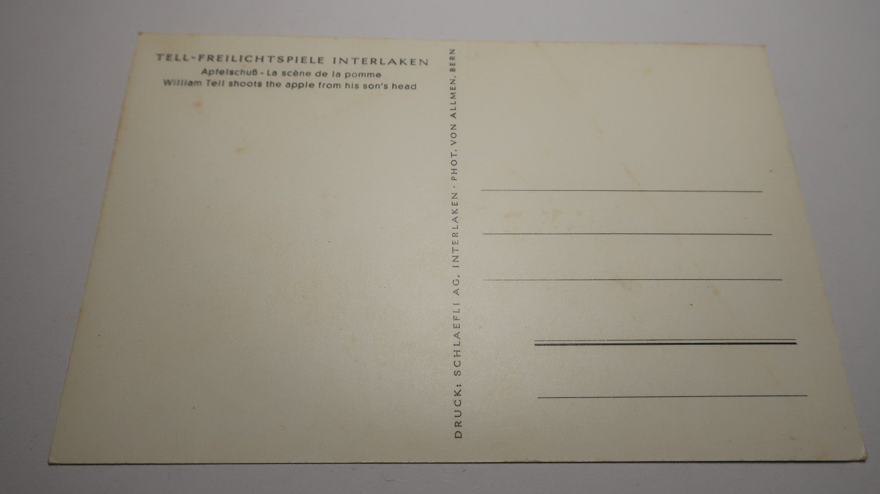 Cartoline postali: Tell-Freilichtspieler Interlaken – Usato da Cormoret venduto da Pascalll2001 4