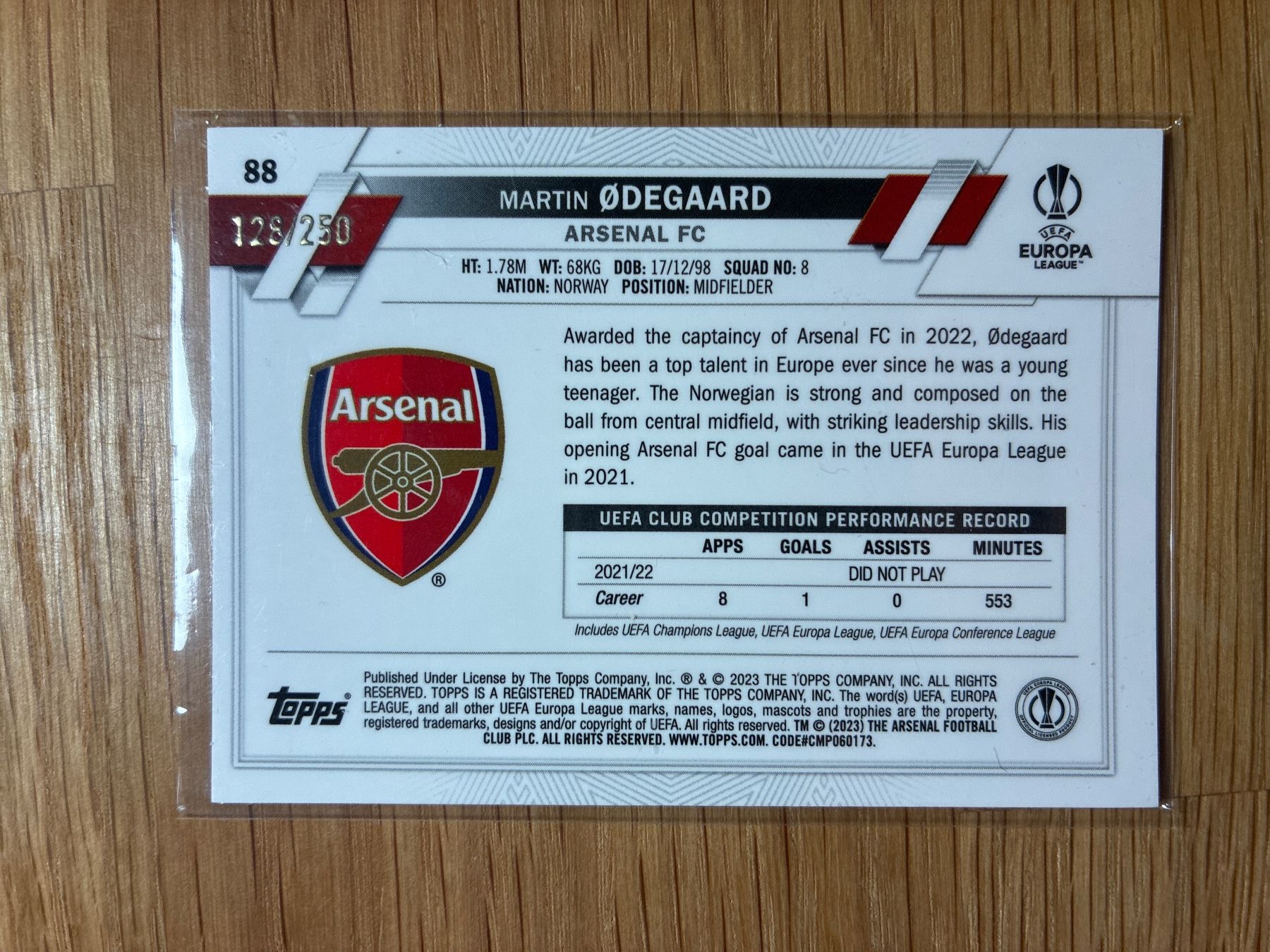 Panini Carte collezionabili: Topps Chrome Martin Odegaard Arsenal /250 – Usato da Wangenried venduto da Garagara 1