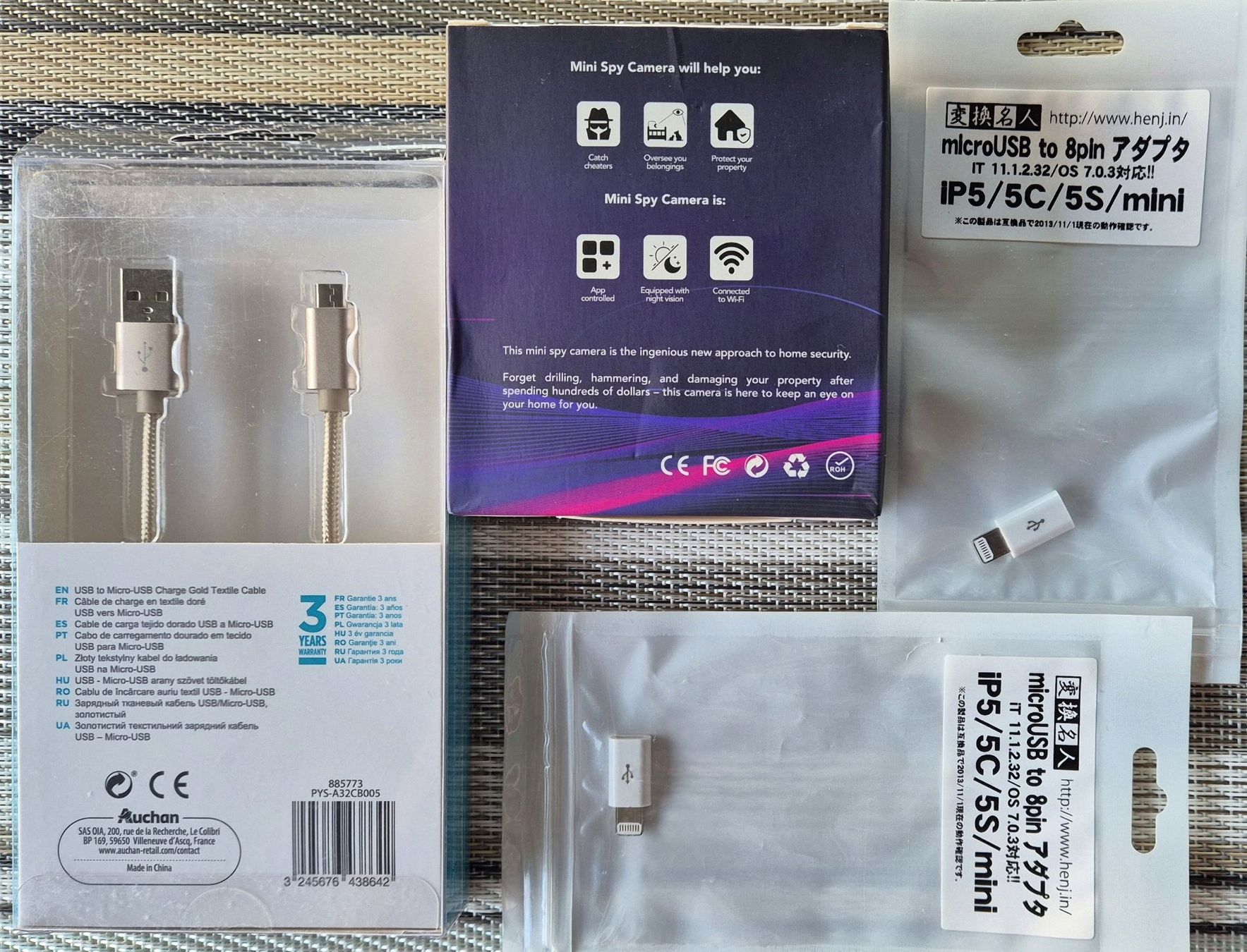 Sistemi d'allarme: MINI Spy CAMERA + 2 microUSB Adapter, + 1,2 m Cable – Nuovo e nell'imballaggio originale da Fällanden venduto da Blausegelfliege 2