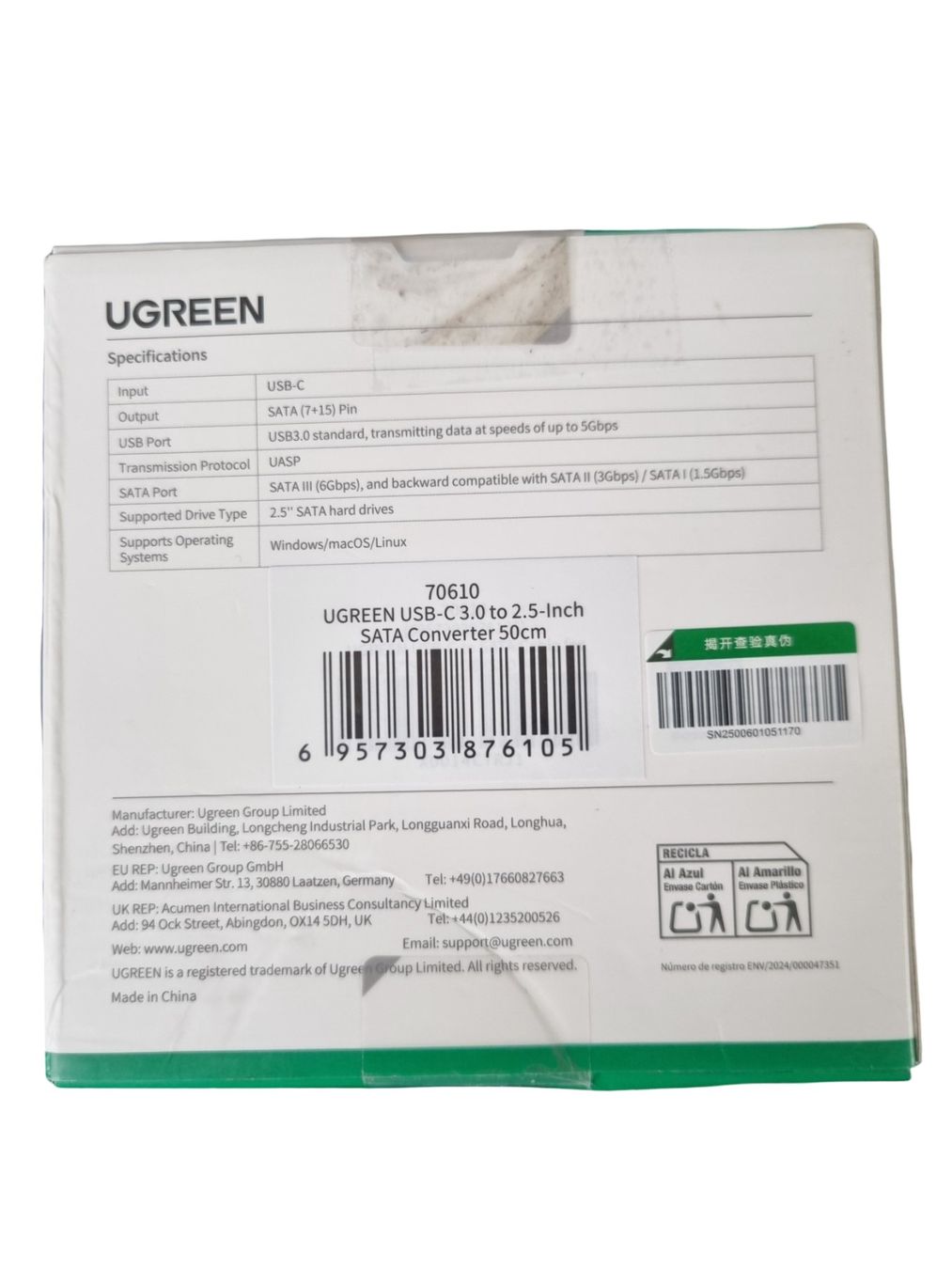 Ugreen Unità & Adattatore: UGREEN Usb-C to SATA – Nuovo (secondo la descrizione) da Wangen b. Olten venduto da Restwert_Wangen 3