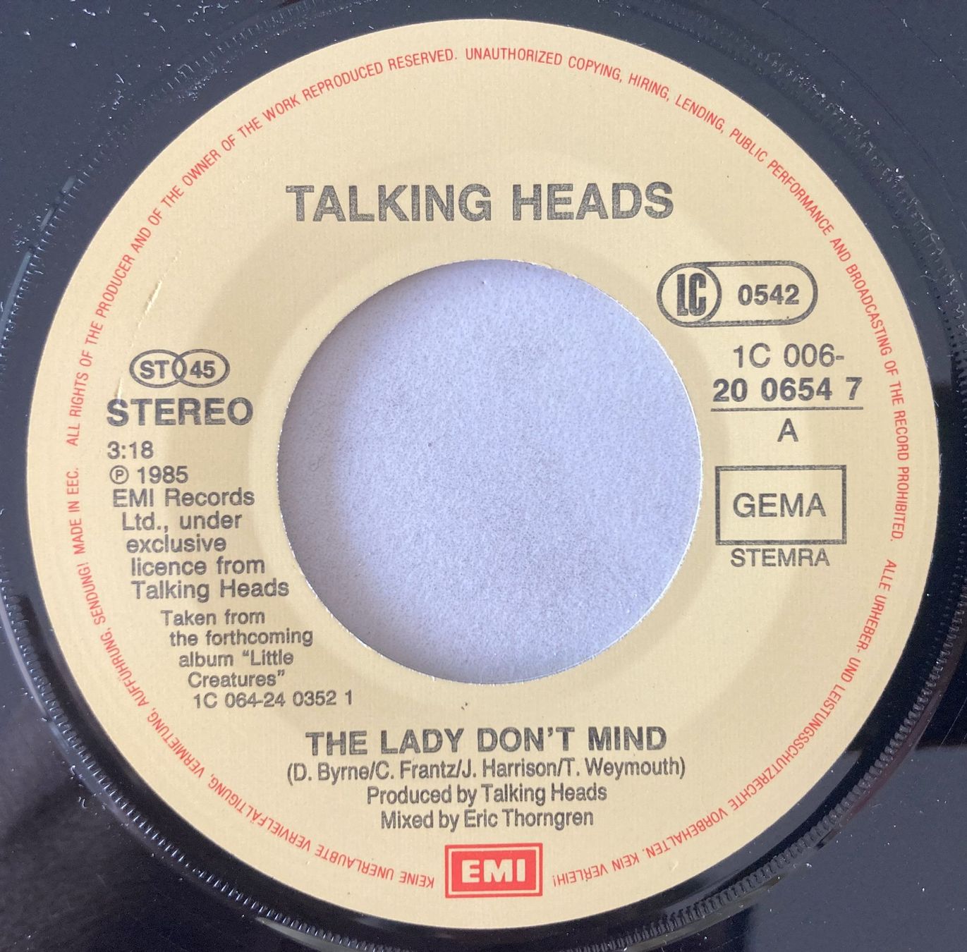 Dischi in vinile: TALKING HEADS - THE LADY DON'T MIND – Usato da Bottens venduto da hotter-than-hell 2