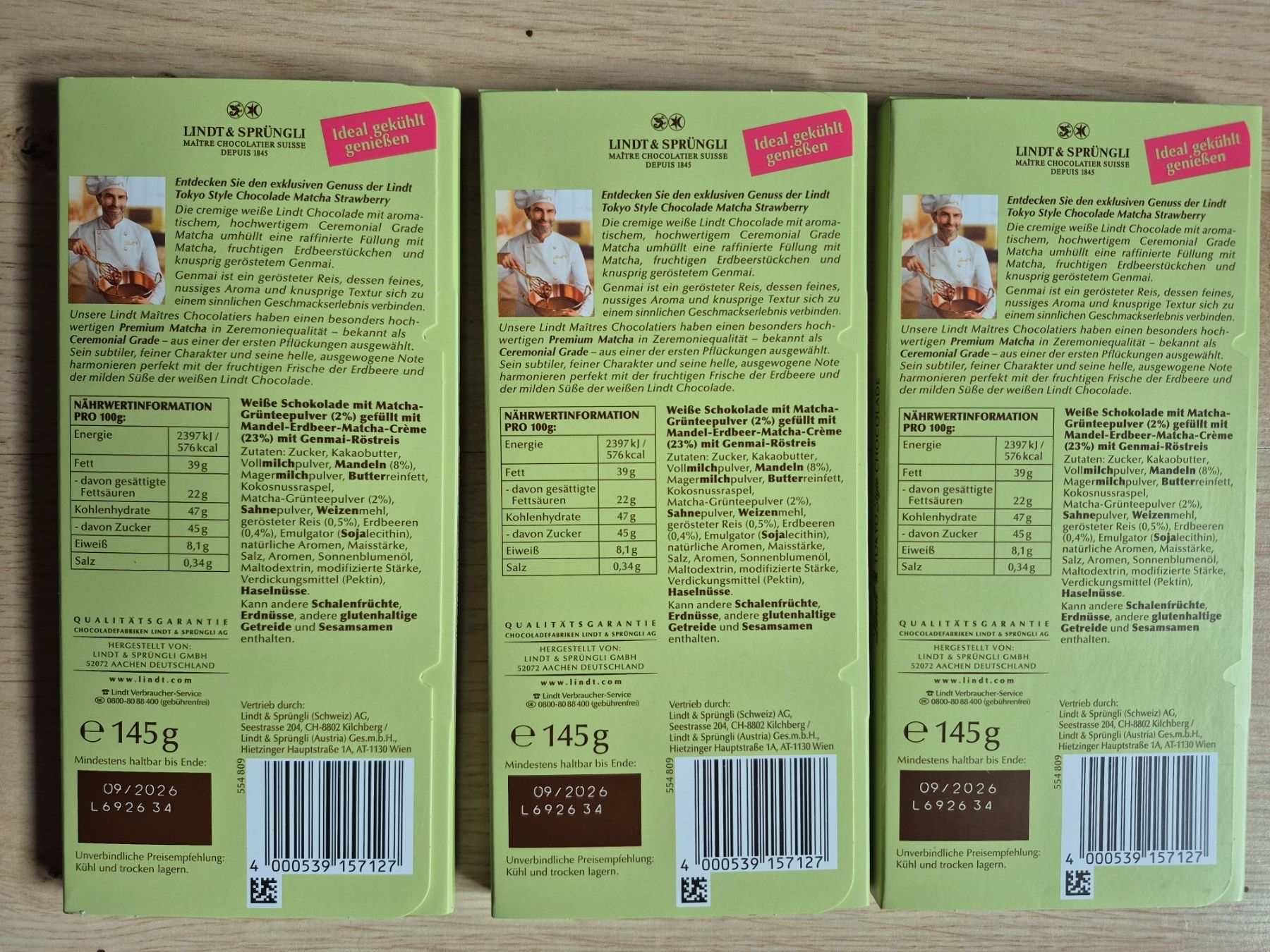 Lindt Cibi & Specialità: Lindt Tokyo Style 3er Pack – Nuovo e nell'imballaggio originale da Schaffhausen venduto da tschintonic 1