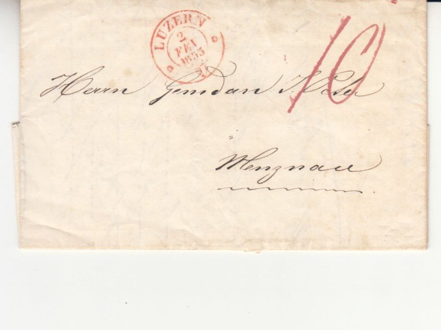 Alle Briefmarken: BoM Luzern-Menznau 1853 – Gebraucht aus Bürglen TG von StampGraf