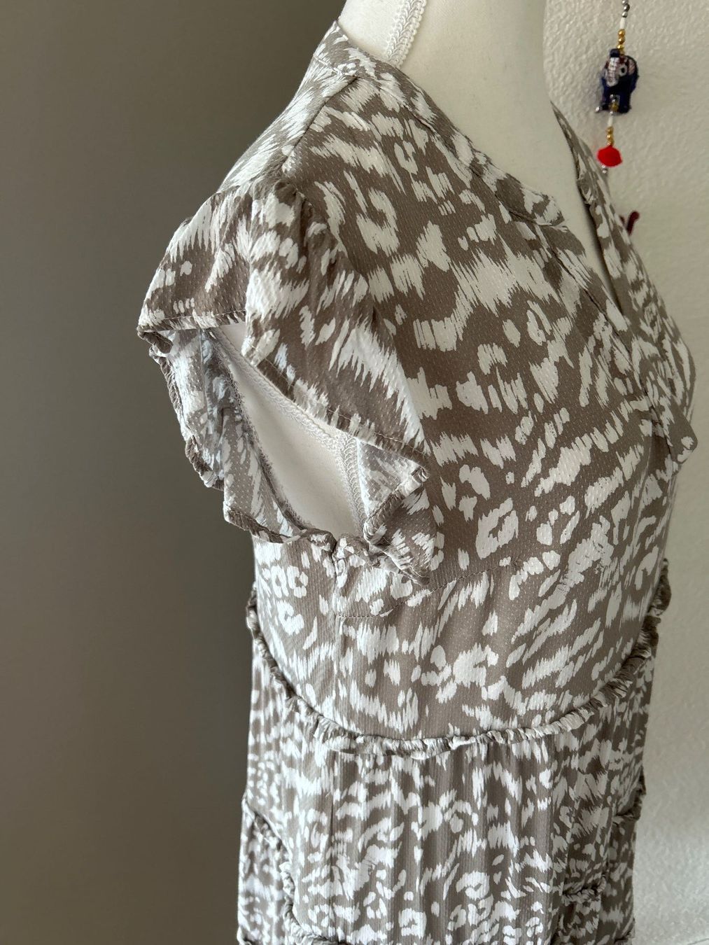 Vestiti: Kleid mit Ärmel beige mit Muster – Usato da Brunnen venduto da Nala2929 3