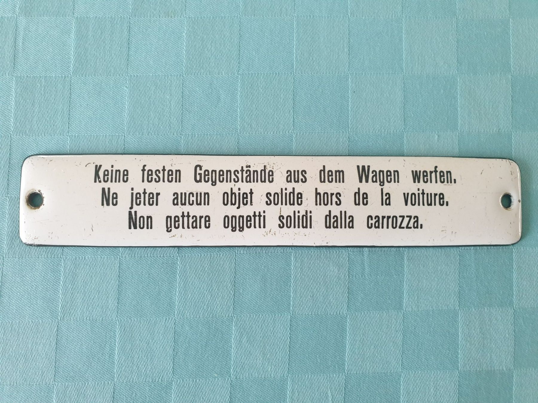 SBB/CFF/FFS Insegne: altes Email Schild Zug SBB Wagen – Usato da Mörschwil venduto da spirspi