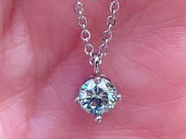 Elegante Silberkette mit grünem Moissanit Neu