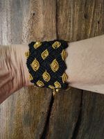 Schönes Makramee Armband, Schwarz/Gold, Sommer-Look!handmade