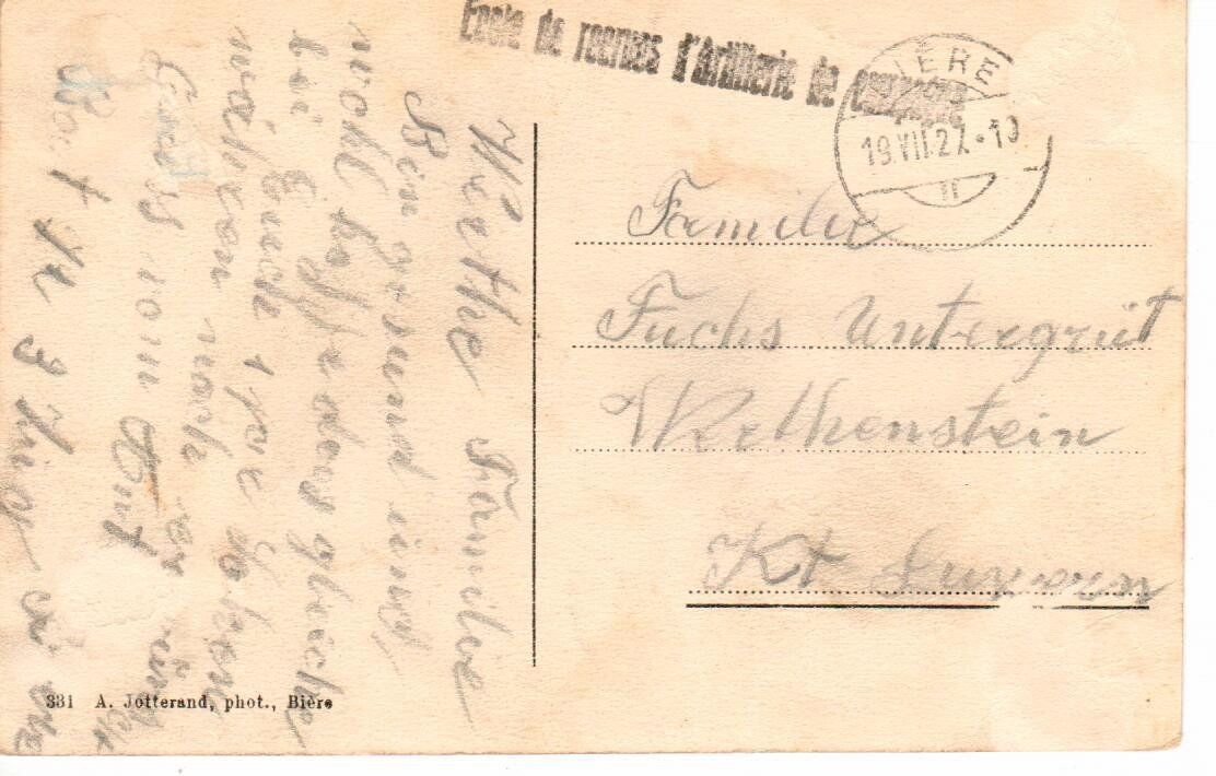 Ansichtskarten: Bière 1927 – Gebraucht aus Wolhusen von Curver9 1