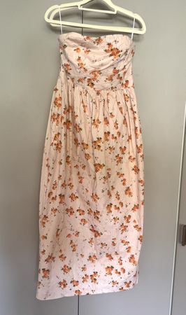LoveShackFancy strapless midi dress