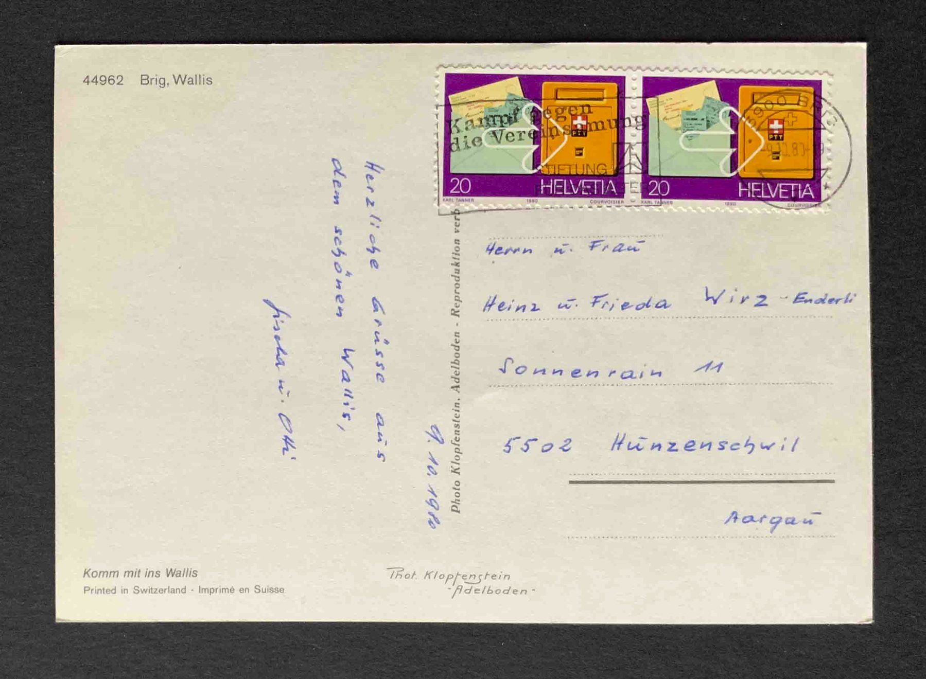 Cartes postales: AK Brig Wallis – D'occasion à Goldau par artelier1 1