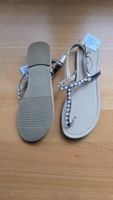 City Walk Sandale Gr. 38 mit Perlen, ungetragen