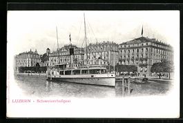 Luzern, Dampfer am Schweizerhofquai, Hot
