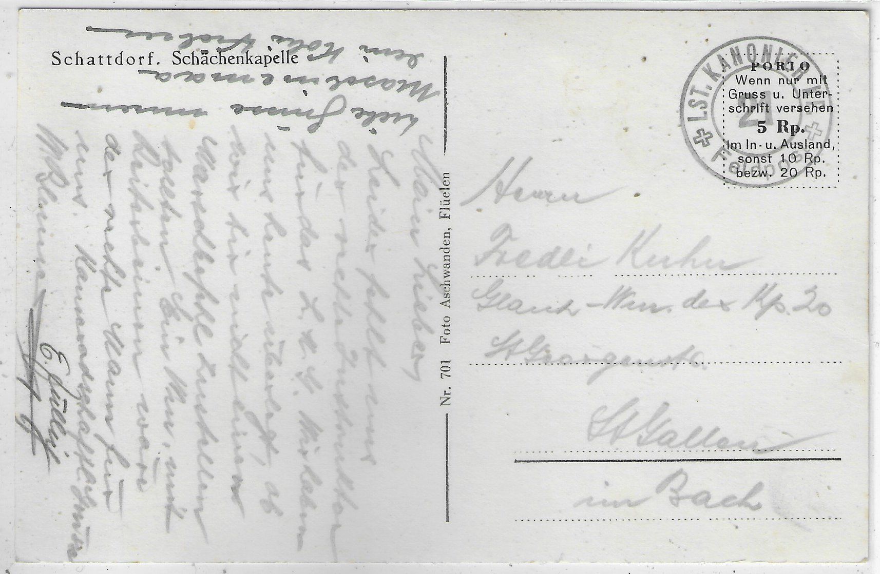 Cartoline postali: Schattdorf - Schächenkapelle – Usato da Ettingen venduto da Kartenplanet 1