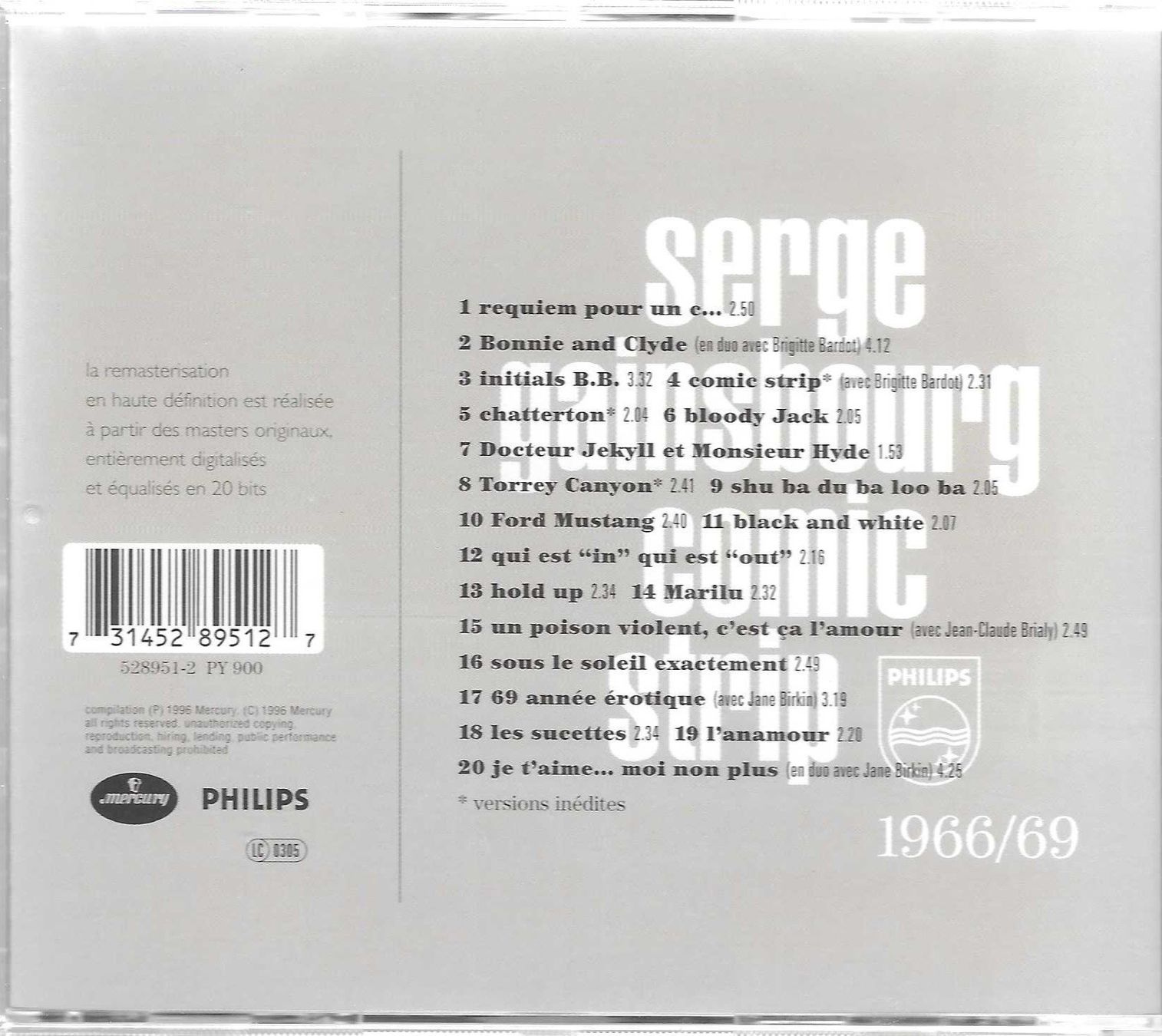 CD: SERGE GAINSBOURG  -  COMIC STRIP – Usato da Bex venduto da Giorgiob 1