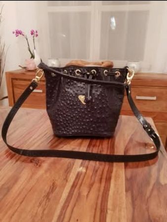 Maison Mollerus Ledertasche in Straussenoptik
