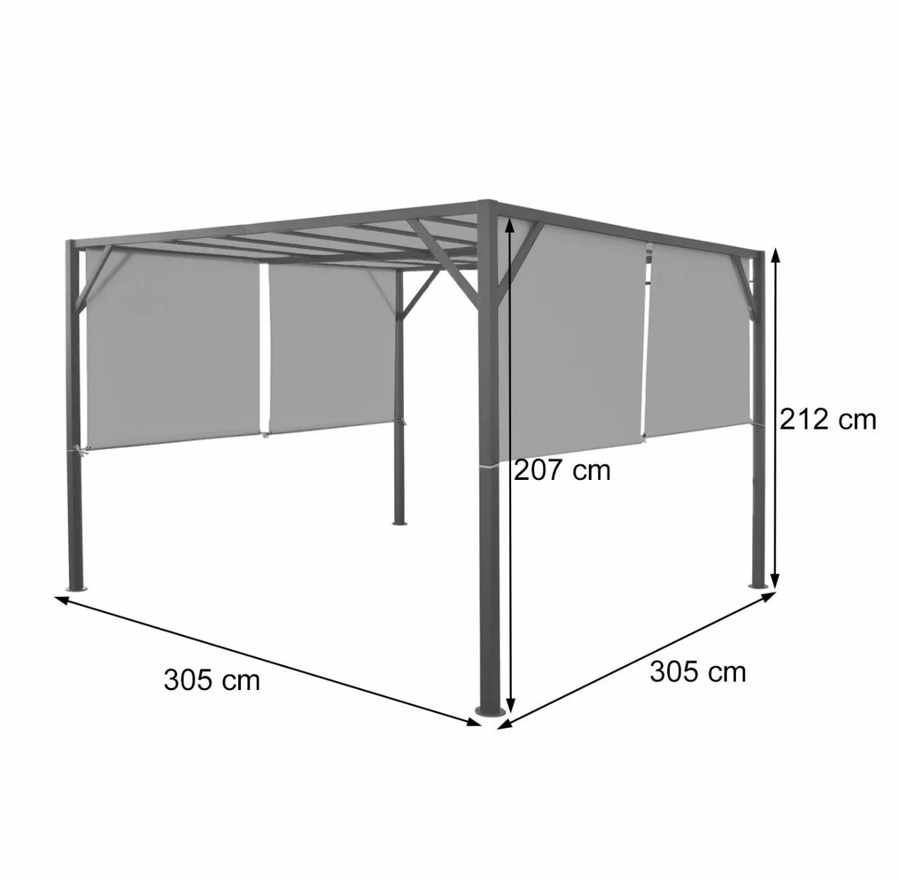Tende & Padiglioni: + Pergola Baia, Pavillon, 6cm-Stahl-Gestell+Schiebedach – Nuovo e nell'imballaggio originale da Amriswil venduto da JaJa-Express
