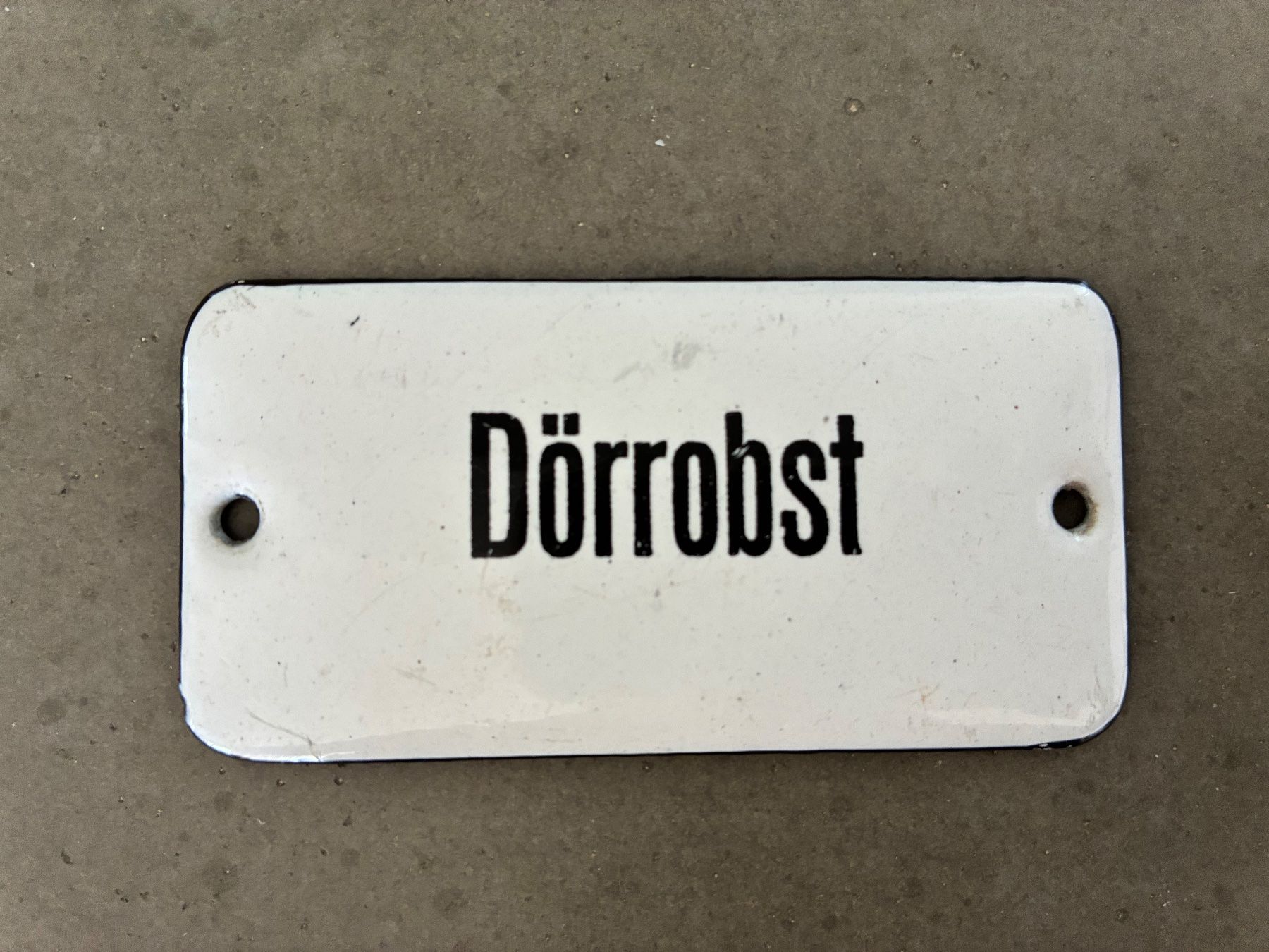 Insegne: Altes Emailschild Dörrobst – Usato da Steffisburg venduto da Reitschel5 1
