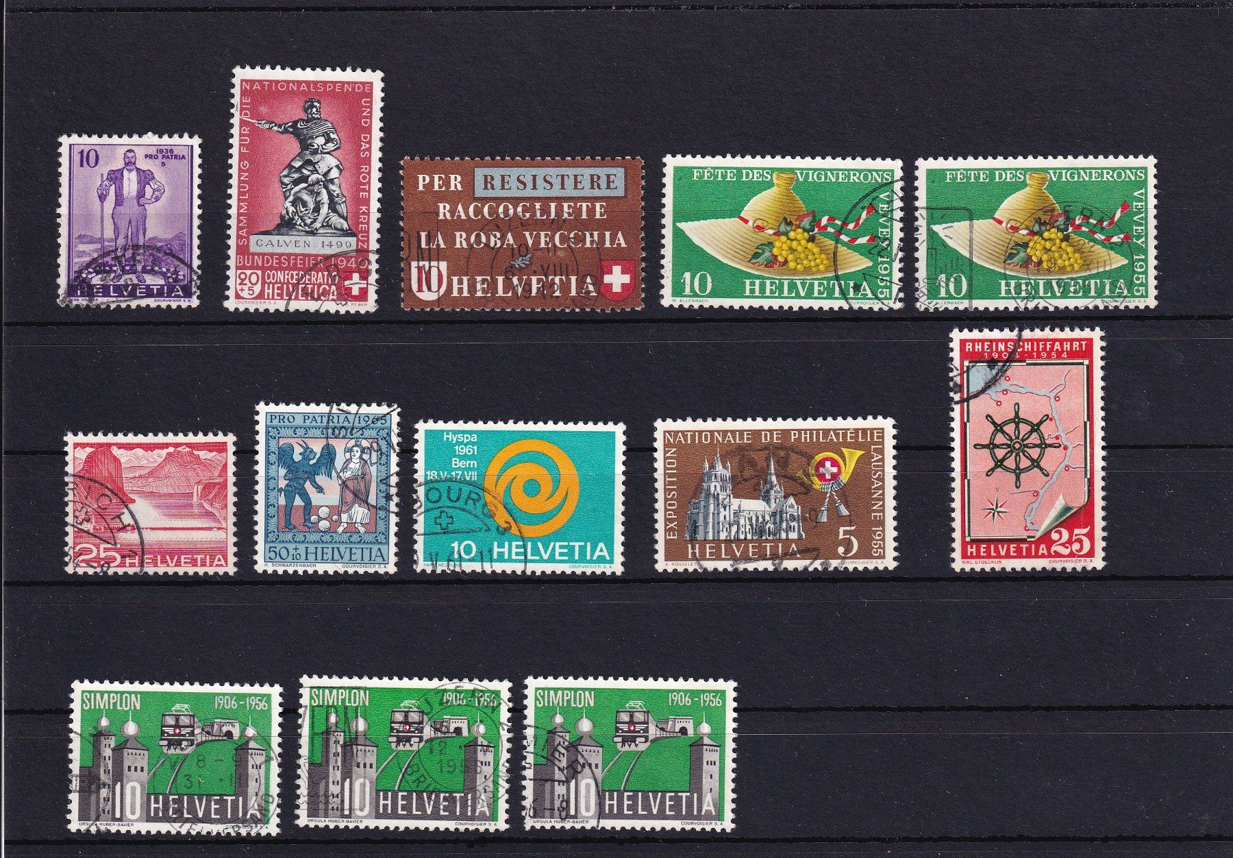 Alle Briefmarken: Lot diverse Plattenfehler und Retouchen – Gebraucht aus Birsfelden von chr_yq2g