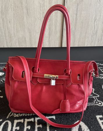 Sac à main en cuir véritable rouge Giordano Italy