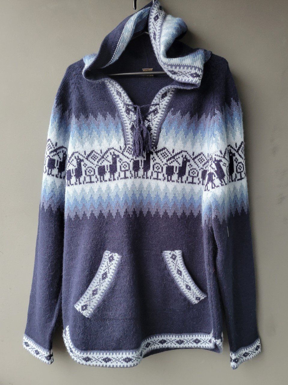 Maglioni & Felpe: wunderschöner blauer Alpaka Pullover Gr. M/L, NEU!!! – Nuovo (secondo la descrizione) da Lima- Peru venduto da Alpaka-Haus
