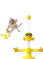 Katzenspielzeug mit Saugnapf & Feder — interaktiv