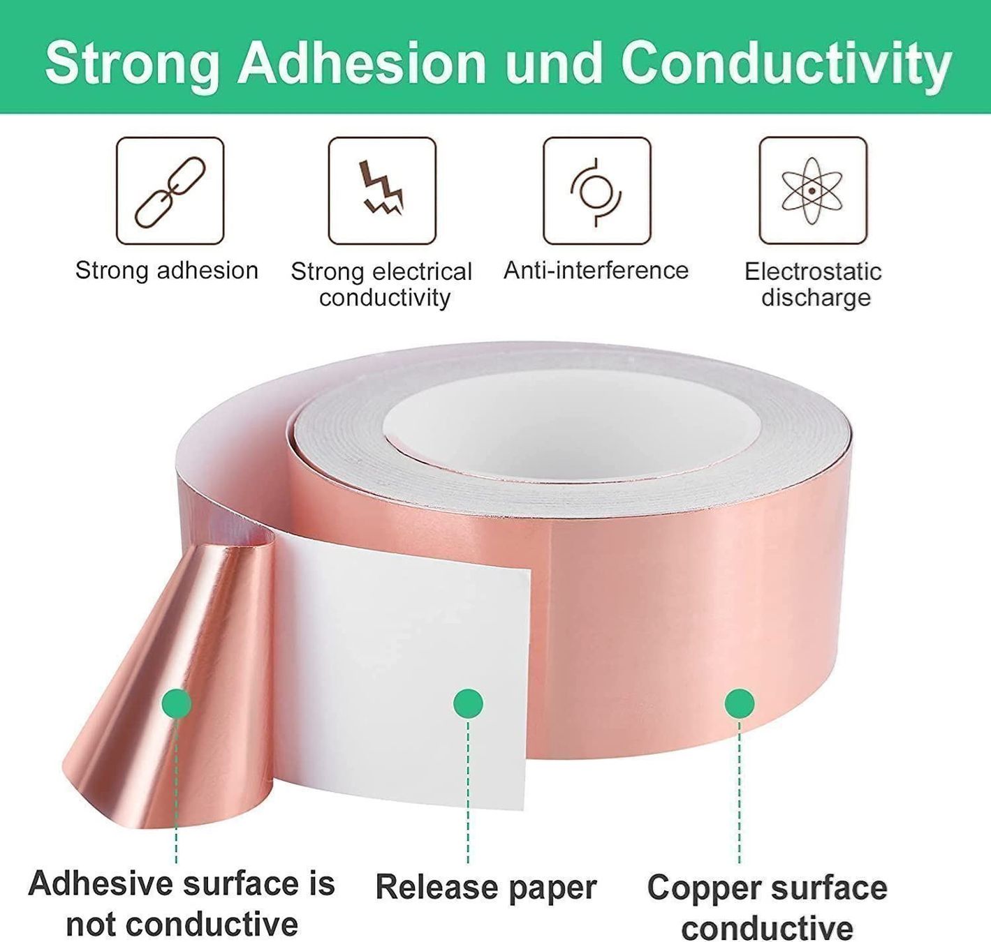 Altro per Ufficio & Commercio: Kupferband 30mx50mm EMI Abschirmband – Nuovo (secondo la descrizione) da Thun venduto da Laoye 2