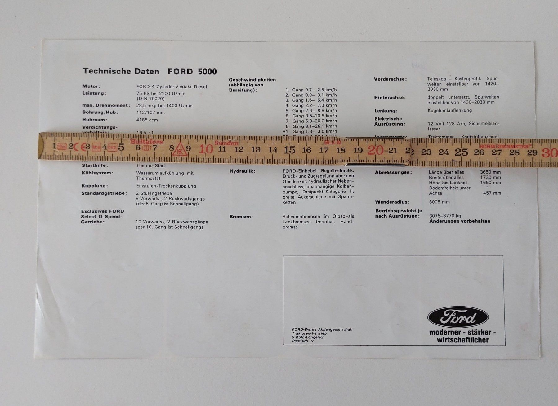 Ford Dokumente: Prospekt Traktor Ford 5000 tracteur Ford – Gebraucht aus Schenkon von Elbarto007 1