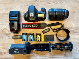 Canon EOS 60D Set – 18-135mm, Blitz, Grip, Rucksack