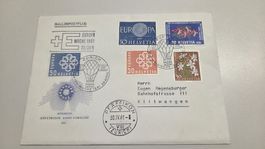 1961 Postballonflug Europa Woche Zürich