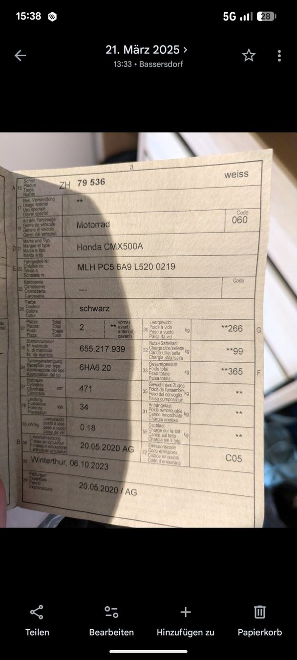 Honda Chopper: Honda CMX 500 – Neu (gemäss Beschreibung) aus Brüttisellen von robertpichler89 6