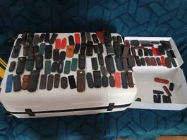 Grosse Etui  Sammlung Leder diverse Modelle sackmesser