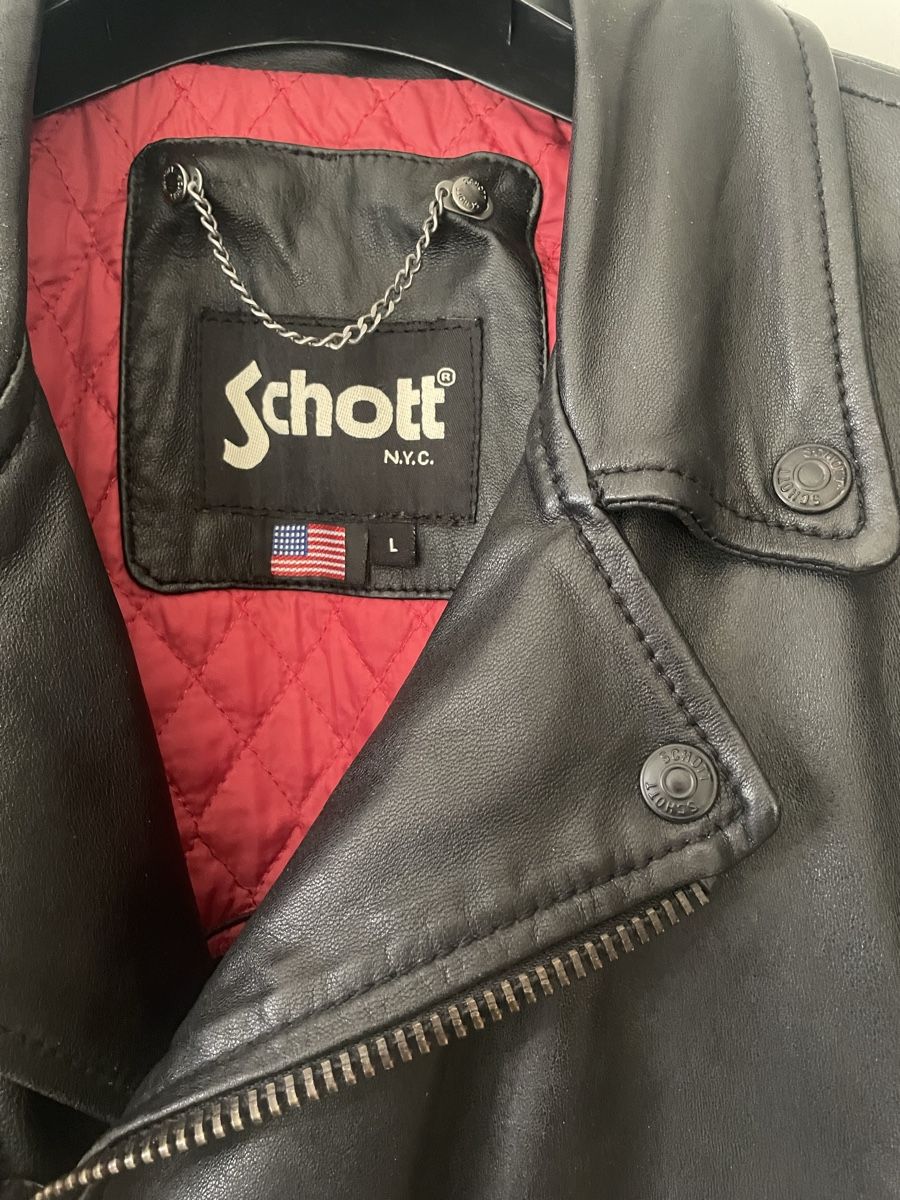 Schott Giacche: Schott Lederjacke schwarz Lammleder Grösse L – Usato da Tamins venduto da Riiber 2