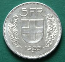Silber-Münze Schweiz, 5-Liber, 1933
