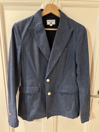 Uniqlo Blazer, Blue, Cotton, Size S