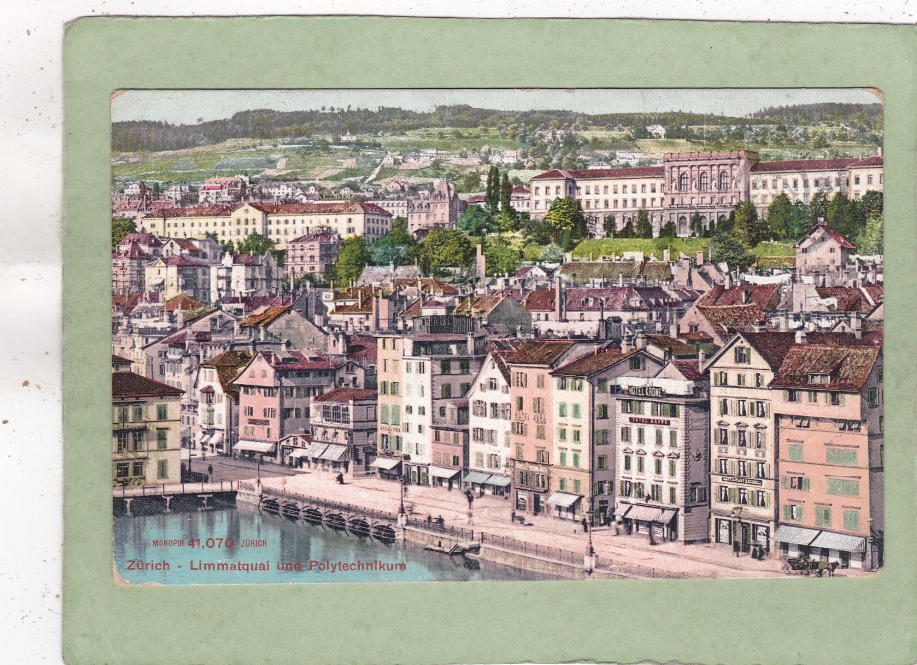 Cartoline postali: Limmatquai und Polytechnikum  1907 – Usato da Herisau venduto da Lisegrat2008