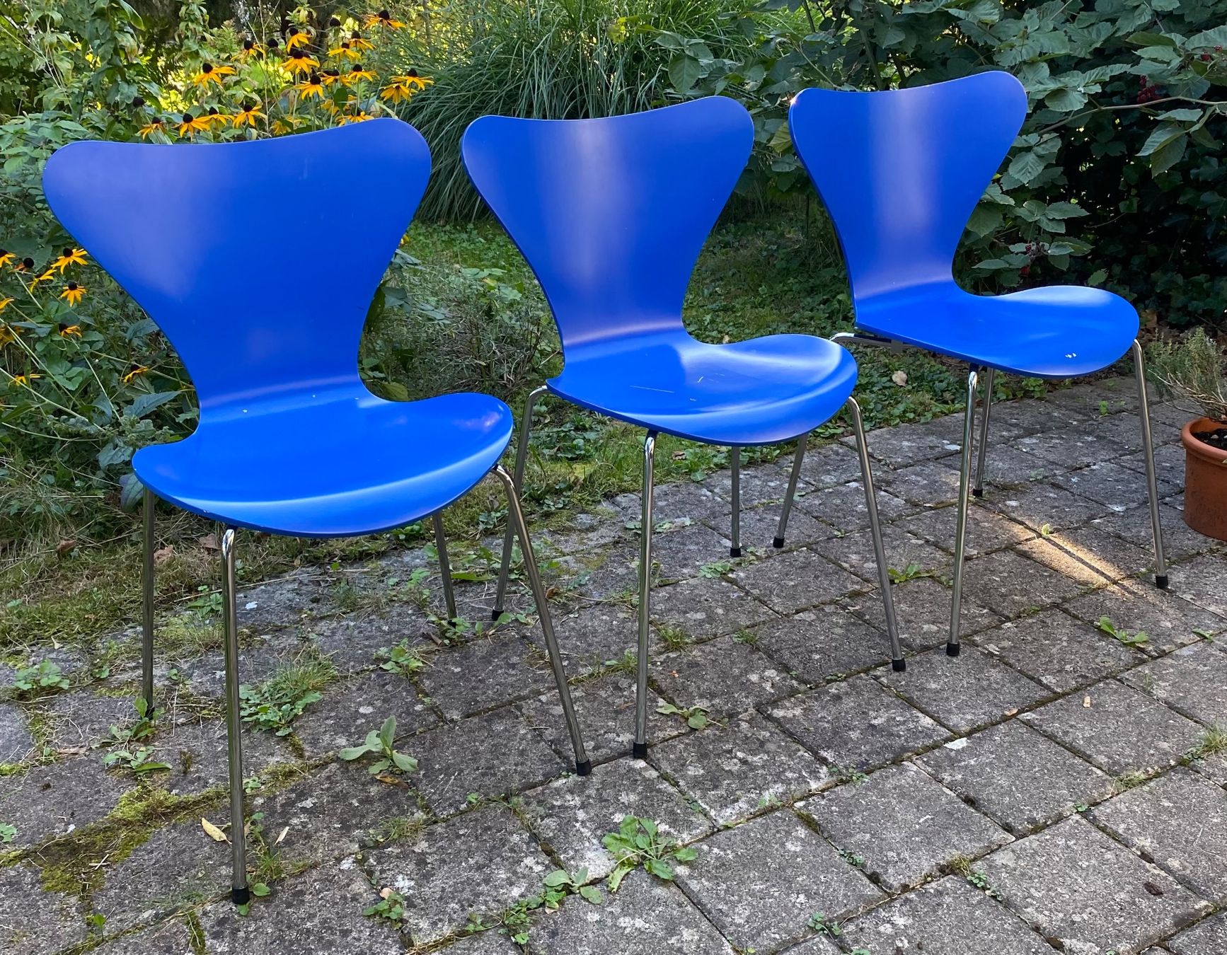 Fritz Hansen Stühle: Fritz Hansen Stühle blau 3 Stk. – Gebraucht aus Rabius von bri_ca76 2