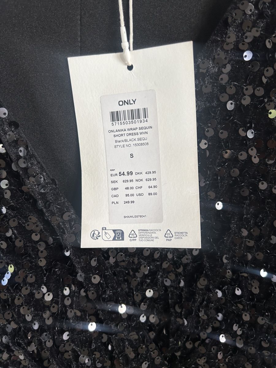 Only Vestiti: Only Sparkling Black Sequin Dress, Size S – Nuovo e nell'imballaggio originale da Marin-Epagnier venduto da Kty_1907 2